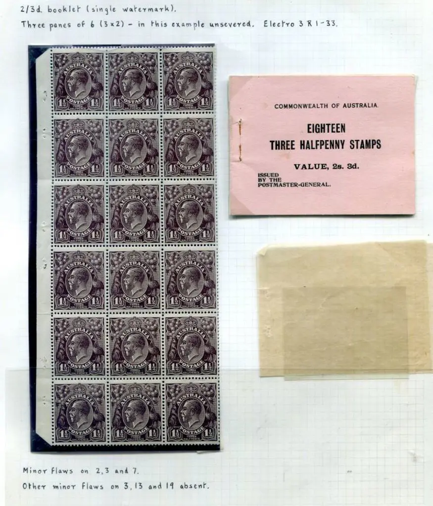 1918 2/3d black on pink cover with 18 x 1½d brown ... Image 1++
