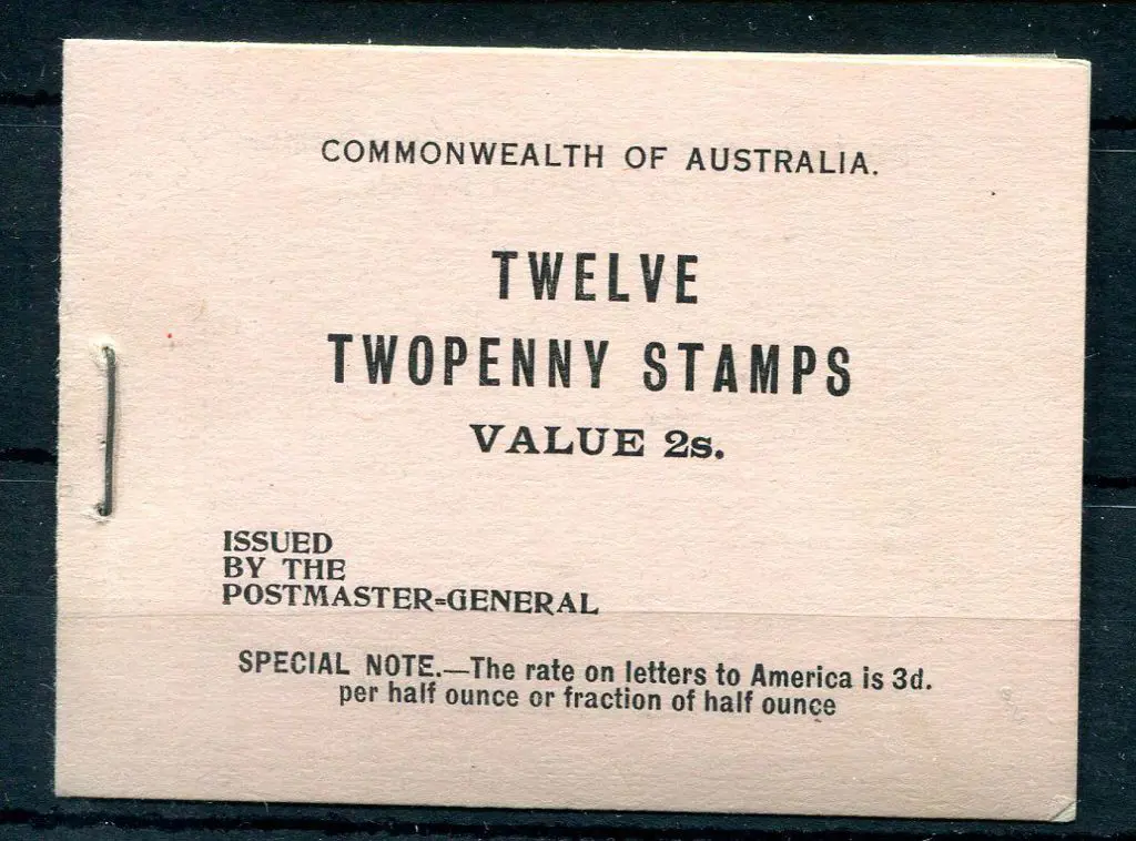 1920/22 2/- black on pink cover with 12 x 2d ... Image 1++