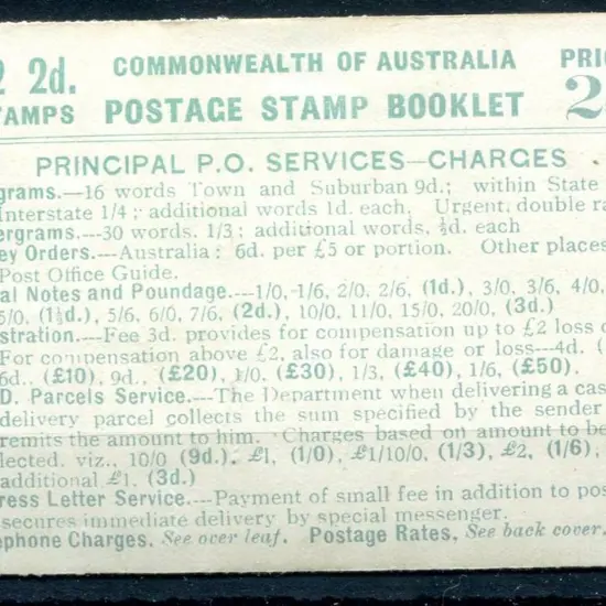 1928/59 2/- green on pale green cover with 12 x 2d ...