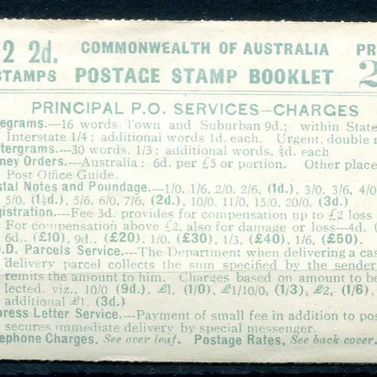 1931 2/- blue-green on pale green cover with 12 x ...