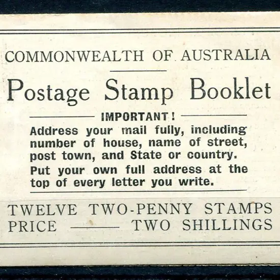 1934 2/- black on pale cream with 12 x 2d red KGV, ...
