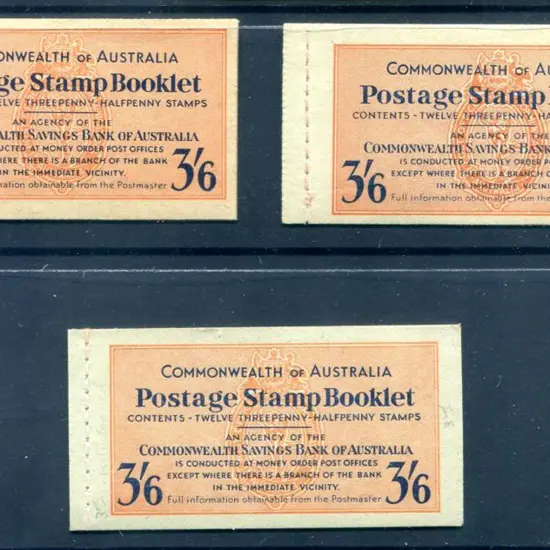 1952/32 3/6d KGV in all 3 text types incl both ...
