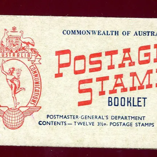 1953 3/6d red & blue on green cover with 12 x 3½d ...