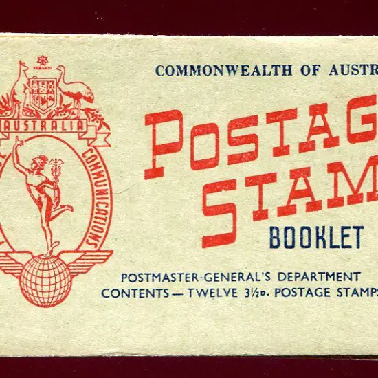 1953 3/6d red & blue on green cover with 12 x 3½d ...
