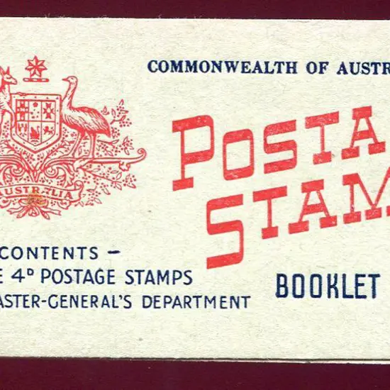 1957 4/- red & blue on green cover with stitched ...