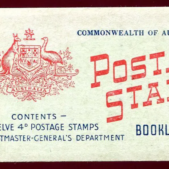1958 4/- red & blue on green cover with tropical ...