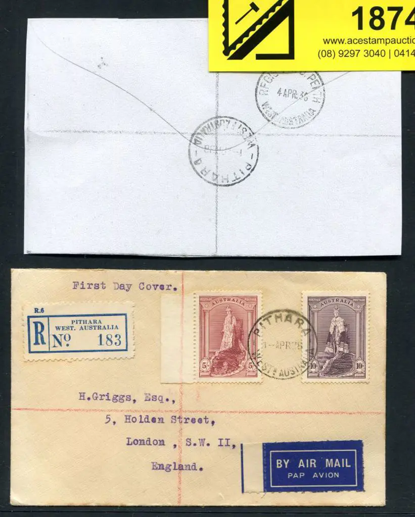 1938 (1st Apr) 5/- claret & 10/- dull purple Robes ... Image 1++