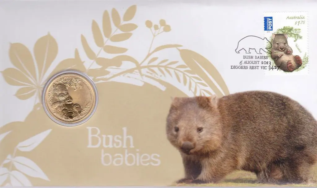 2013 (6th Aug) Bush Babies - Wombat with $1 Perth ... Image 1++