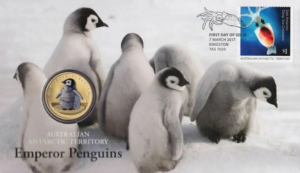 2017 (7th Mar) AAT Emperor Penguins with $1 Perth ... Image 1++
