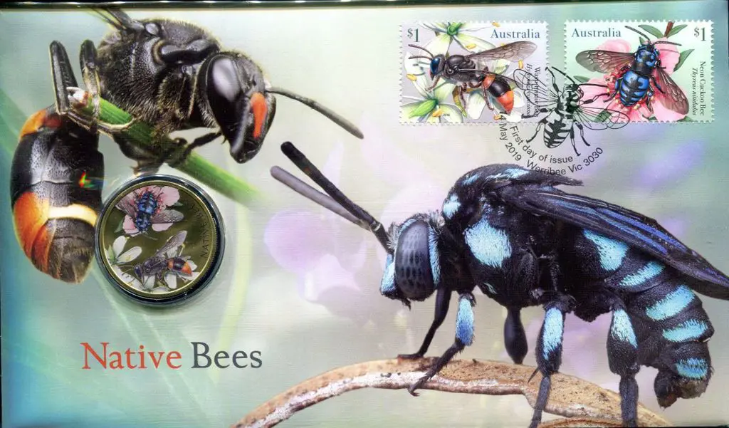 2019 (14th May) Native Bees with $1 Perth Mint ... Image 1++