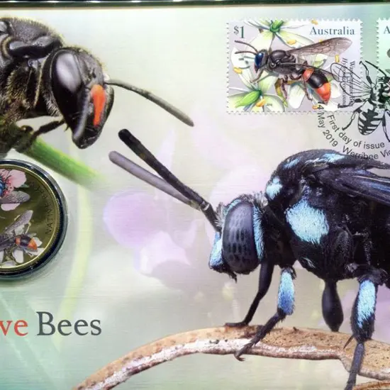 2019 (14th May) Native Bees with $1 Perth Mint ...