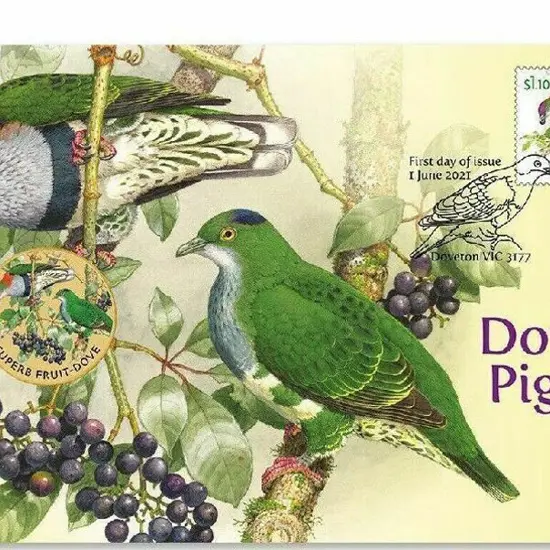 2021 (1st June) Doves & Pigeons with $1 Perth Mint ...