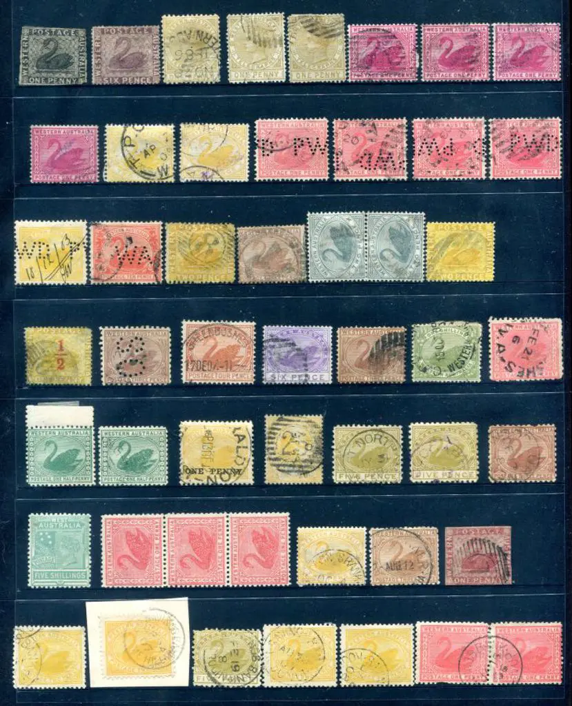 1854-1912 Swan selection noting 1d black roulette ... Image 1++
