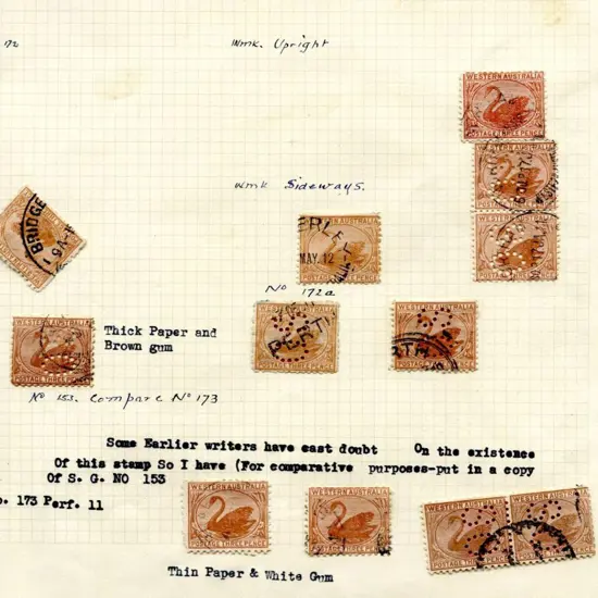 1905-1922 Range of CR/A wmk, perf. 11 with 3d ...