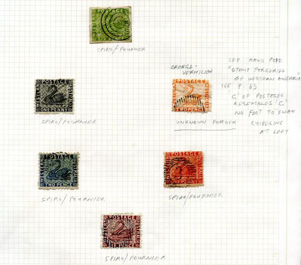 Forgeries 1870-1880 Spiro/Fourniers incl 6d green ... Image 1++
