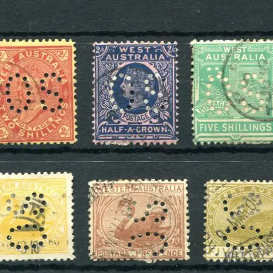 Perfins "OS" 1890-1912 fine used selection incl ...