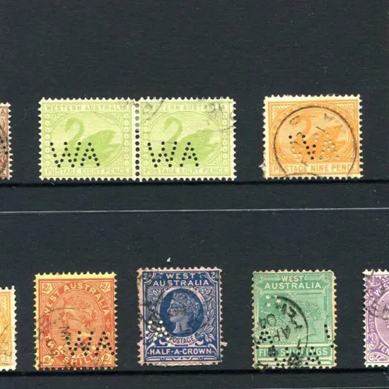 Perfins "WA" range on Hagner with 11 fine used ...