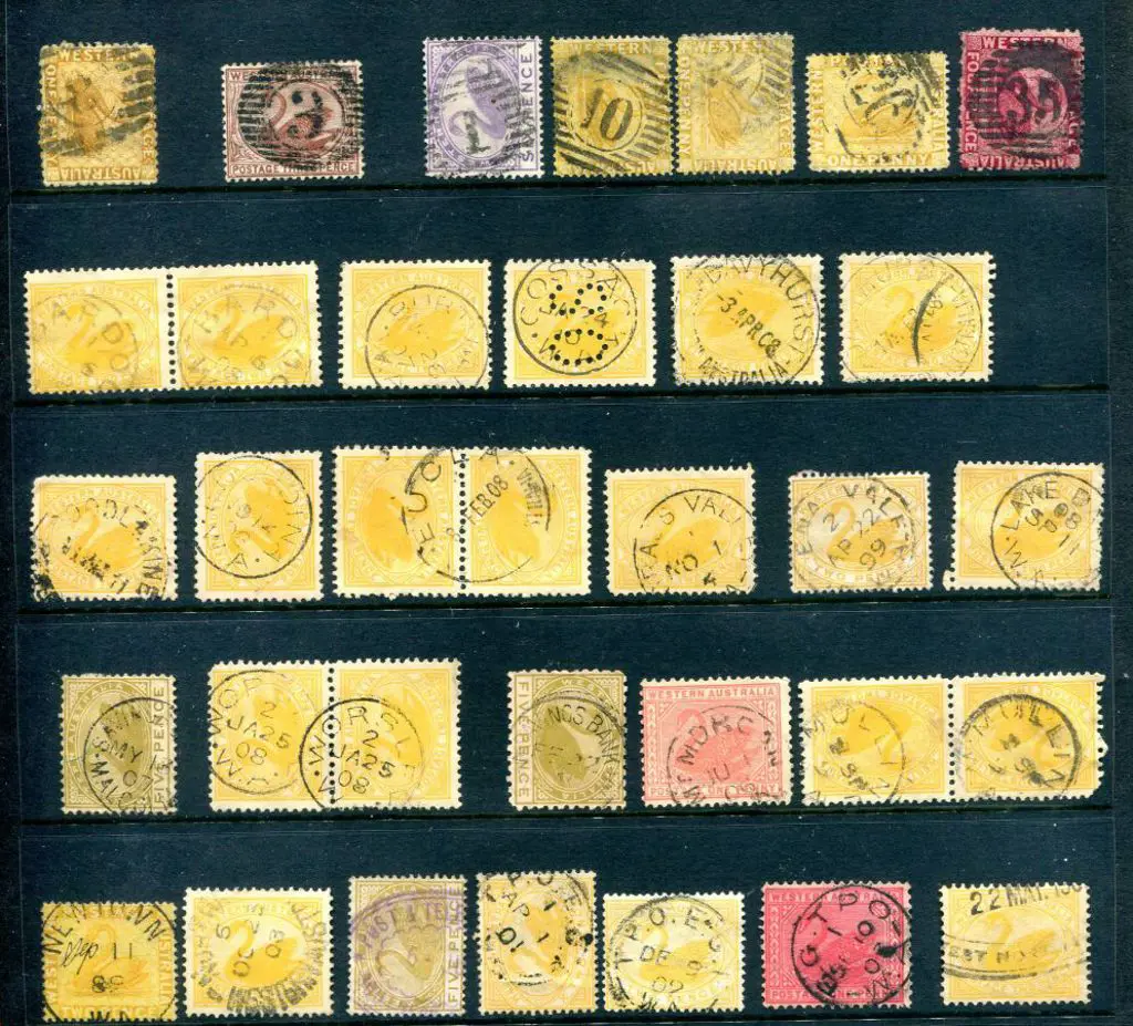 Postmarks Selection of 30 different all on swans ... Image 1++