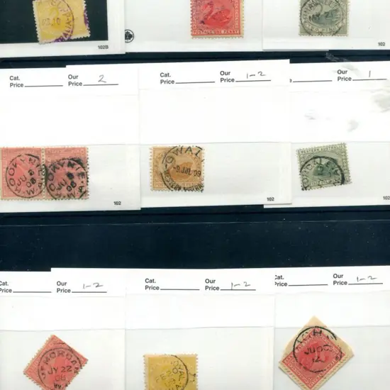 Postmarks Selection of 13 different with 1-2 ...