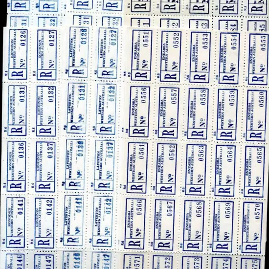 Registration Labels Blue R6 labels in complete ...