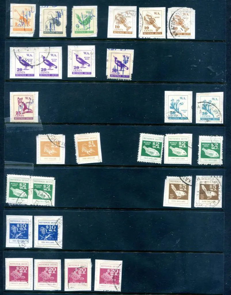 Revenues Range of long swan duty stamps with 1d ... Image 1++