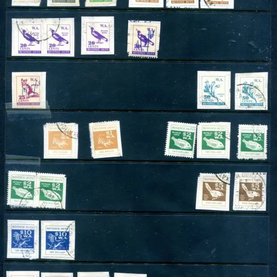 Revenues Range of long swan duty stamps with 1d ...