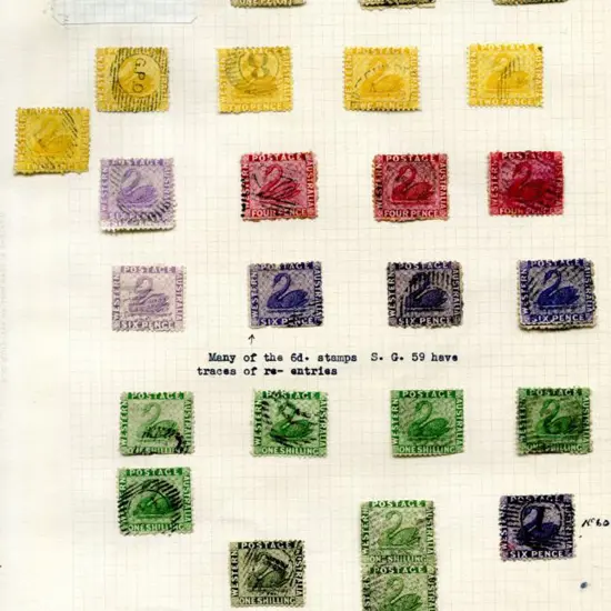 Swans 1864/69 Crown CC wmk, Perf. 12½ range incl ...