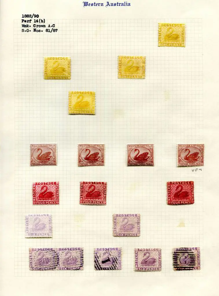 Swans 1882/90 Crown CA wmk, Perf 14 group ... Image 1++