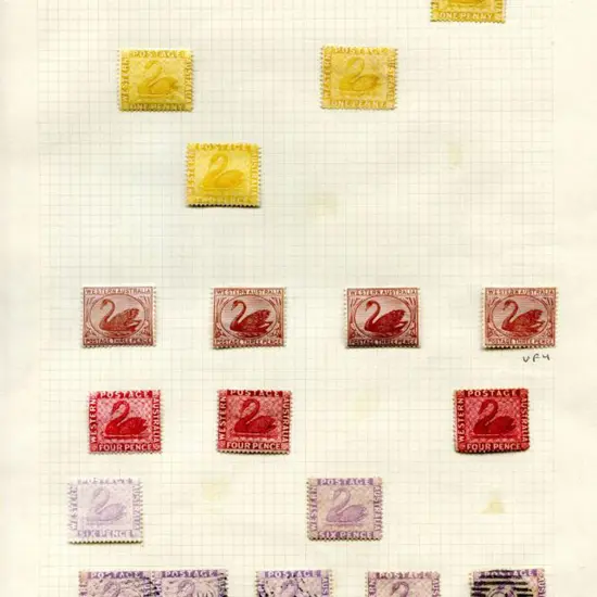 Swans 1882/90 Crown CA wmk, Perf 14 group ...