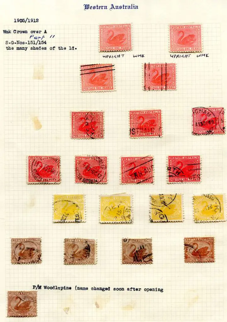 Swans 1905/12 CR/A wmk. Perf. 11 range with 1d ... Image 1++