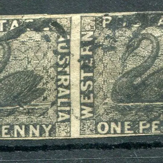 1854 1d black horiz pair fine used with void grid ...