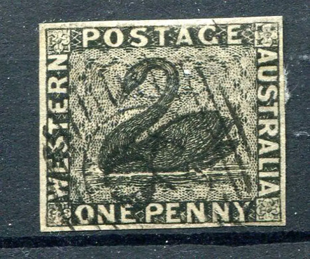 1854 1d black with 4 good clear margins & light 15 ... Image 1++