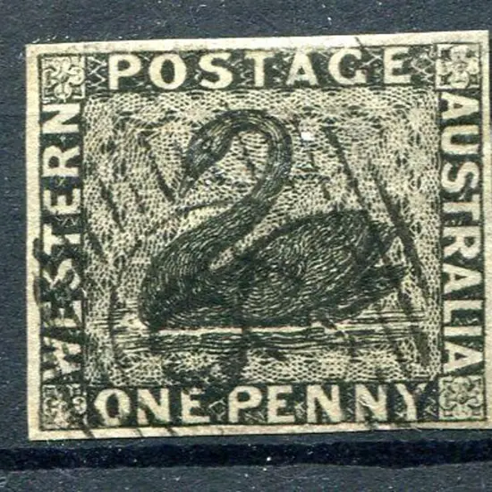 1854 1d black with 4 good clear margins & light 15 ...