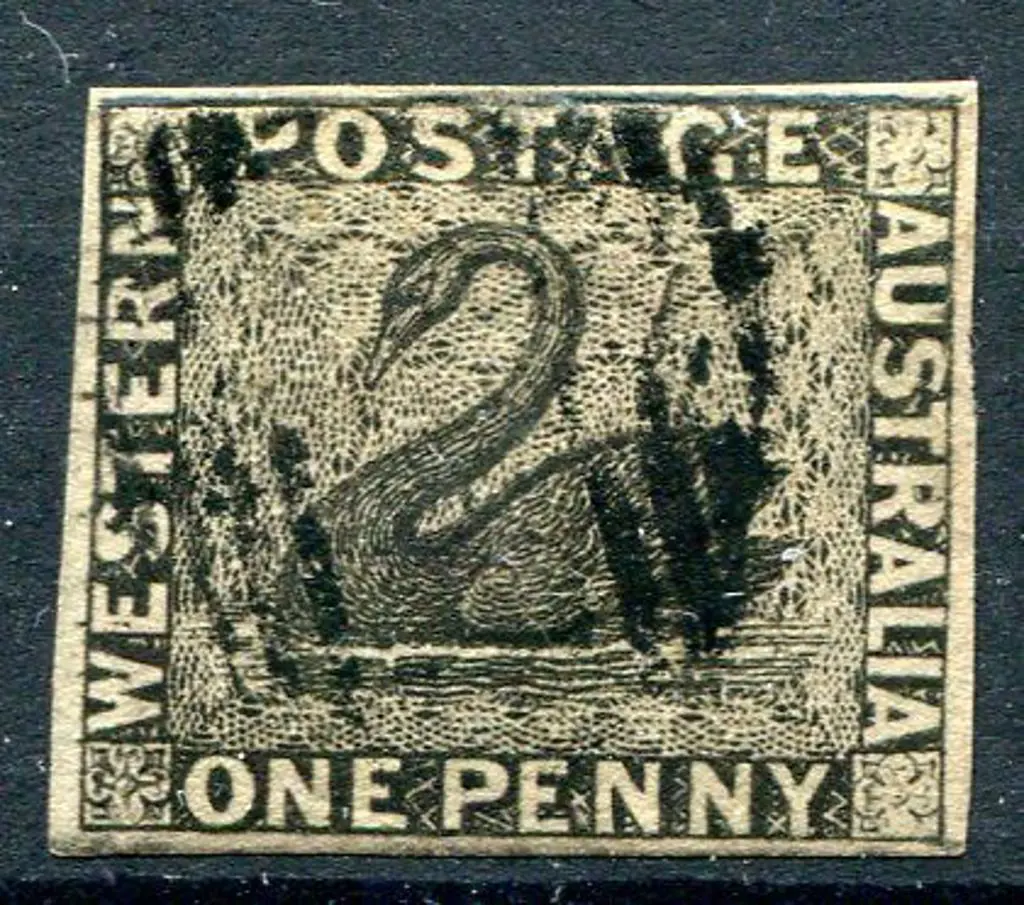 1854 1d black with 4 clear even margins. Used with ... Image 1++