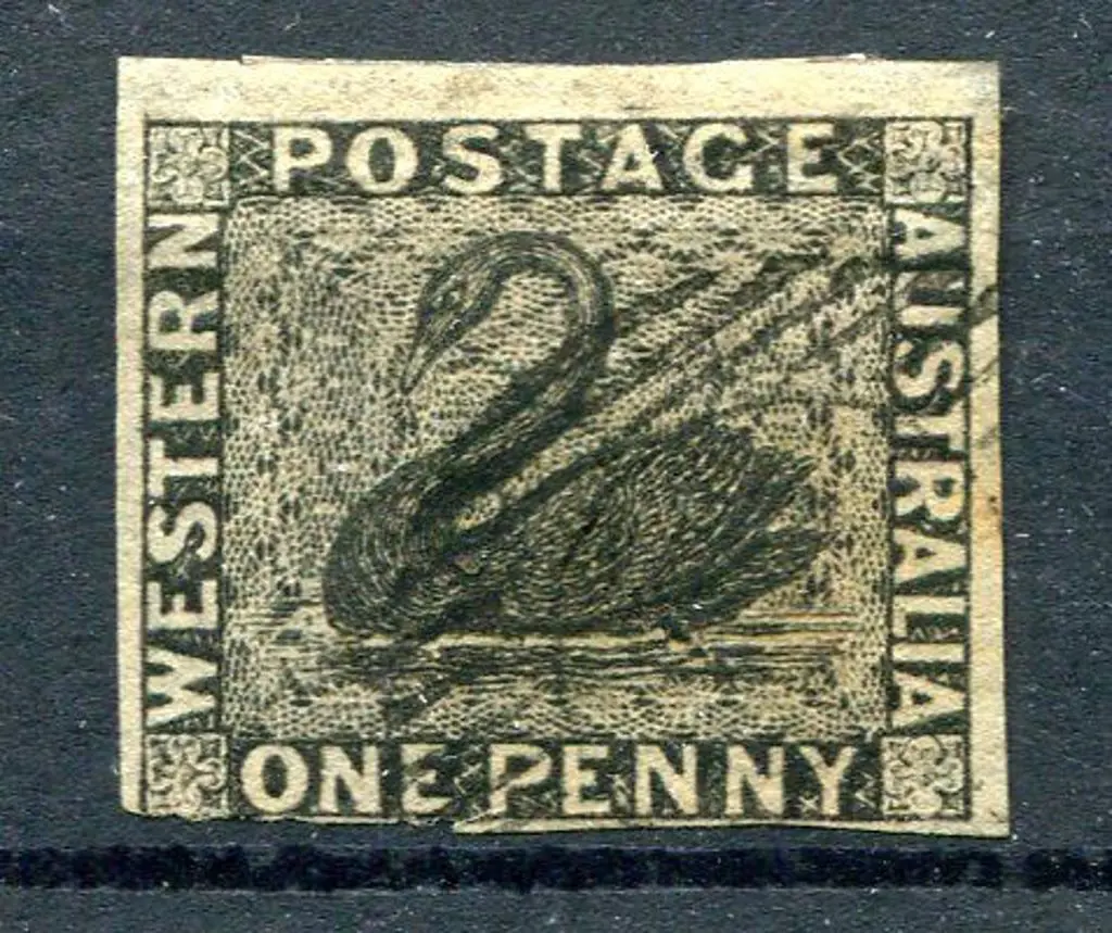 1854 1d black with 3 large margins, just touching ... Image 1++