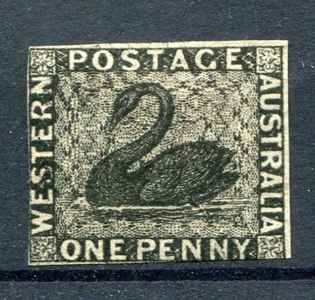 1854 1d black with 4 very close margins & very ... Image 1++