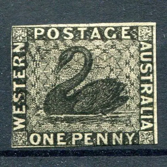 1854 1d black with 4 very close margins & very ...