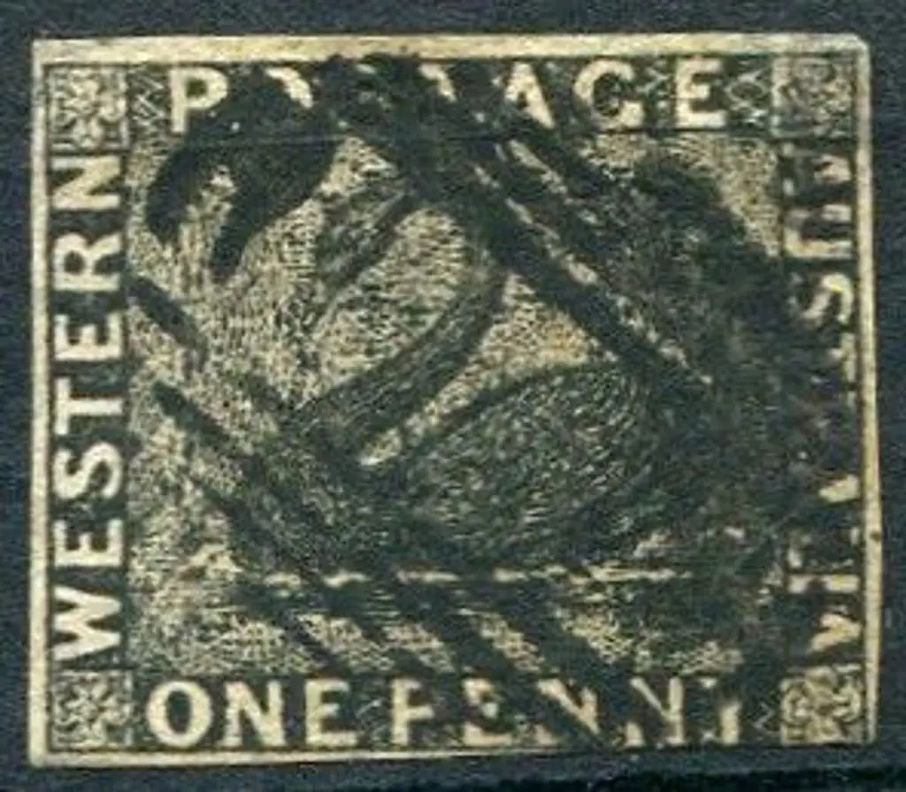1854 1d black fine used with void grid cancel. ... Image 1++