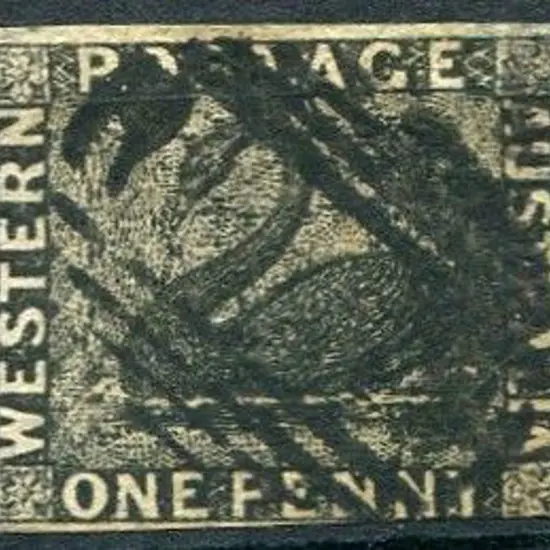 1854 1d black fine used with void grid cancel. ...