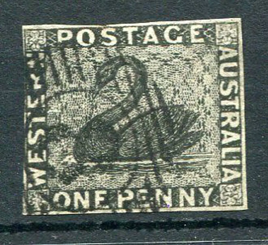 1854 1d black with 4 close clear even margins. ... Image 1++