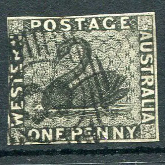 1854 1d black with 4 close clear even margins. ...