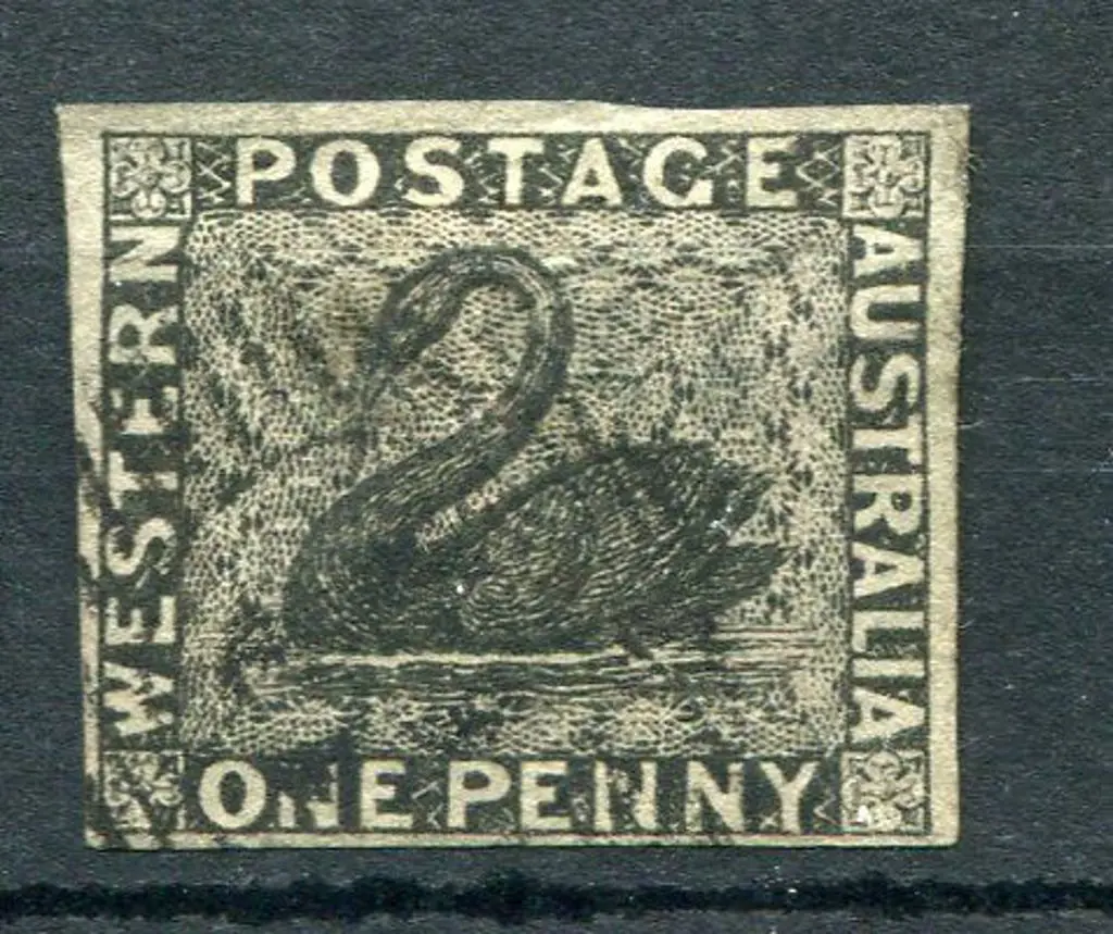 1854 1d black with 4 clear margins & light 15 Bar ... Image 1++