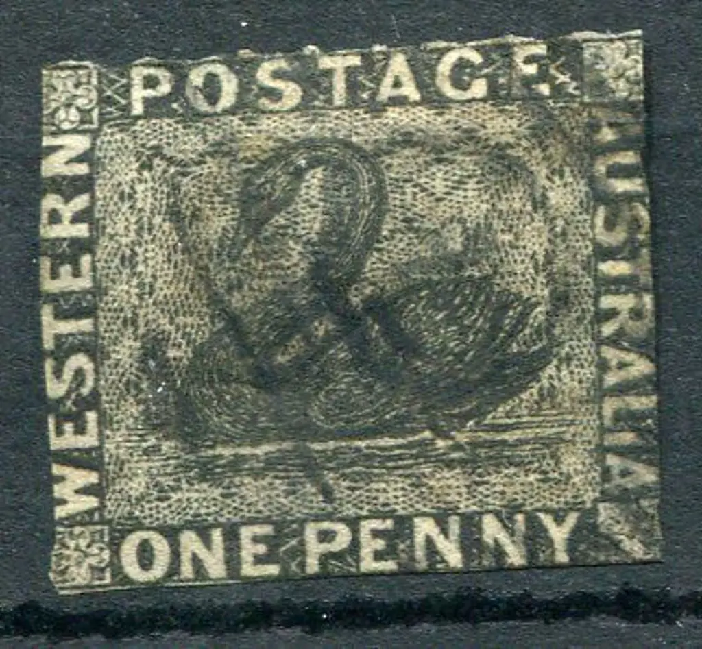 1854 1d black clearly rouletted along top with ... Image 1++