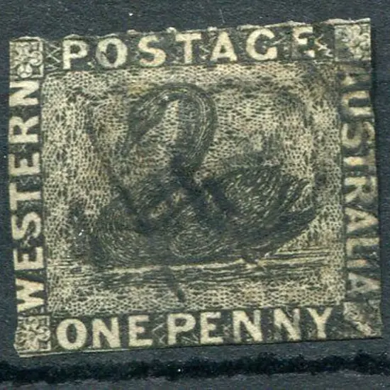 1854 1d black clearly rouletted along top with ...