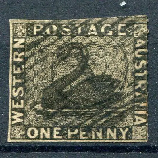 1854 1d black rouletted in right margin only. ...