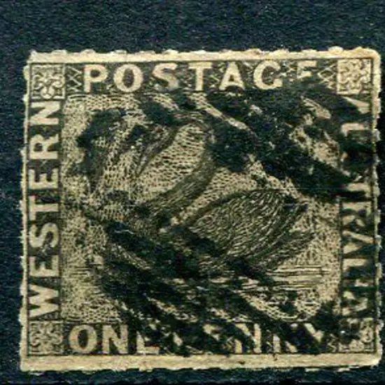 1854 1d black rouletted with 4 clear even margins. ...