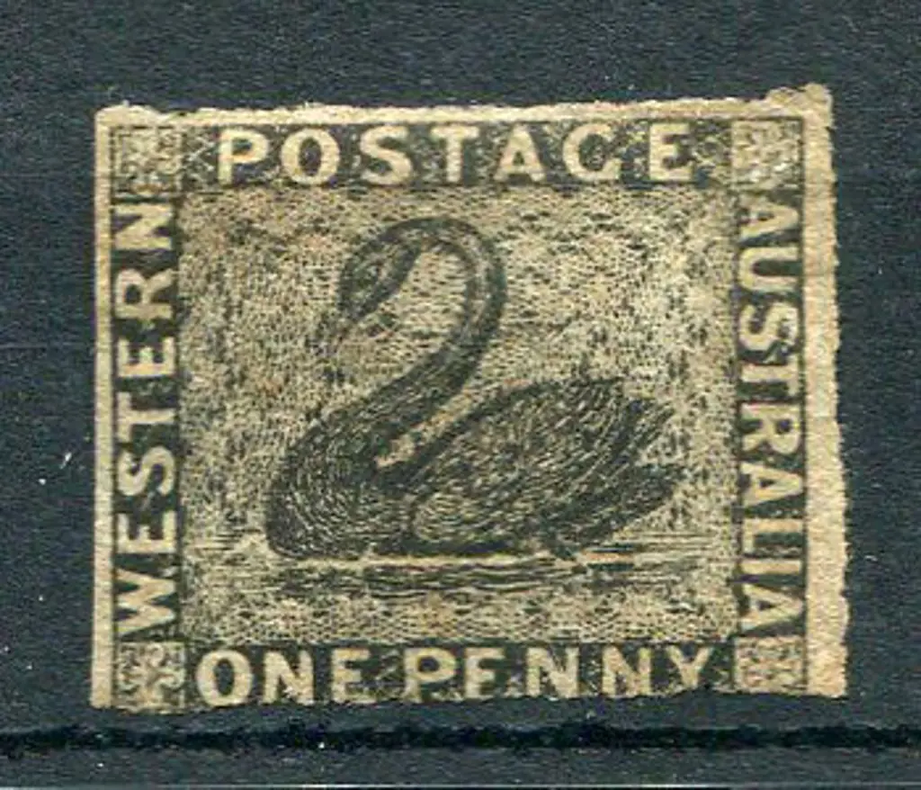 1854 1d black, possibly rouletted 3 margin ... Image 1++