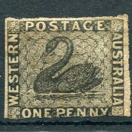 1854 1d black, possibly rouletted 3 margin ...
