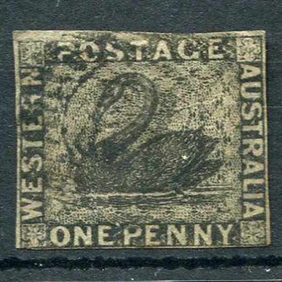 1851 1d black with 4 close margins. Fine used with ...