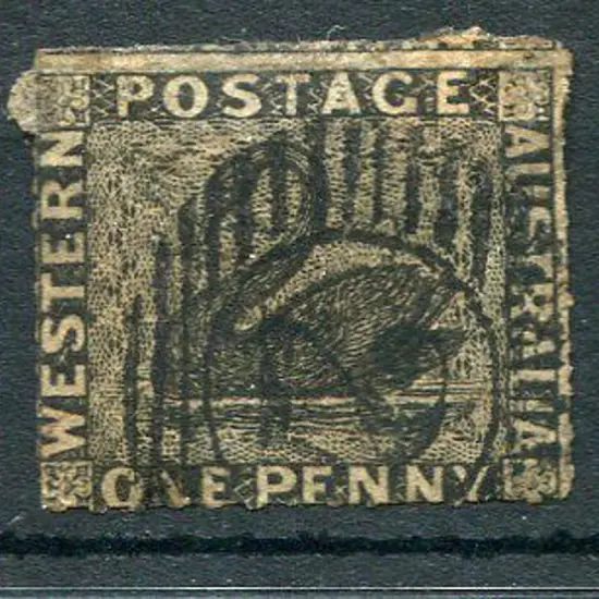 1854 1d black with 7½ to 14 roulette. Fine used ...
